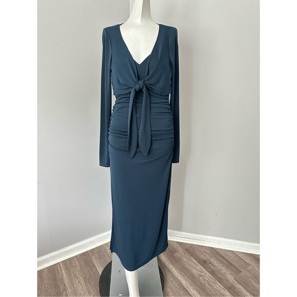 Cinq à Sept Brenna Jersey Tie Midi-Dress US 6 $395 - Picture 5 of 11